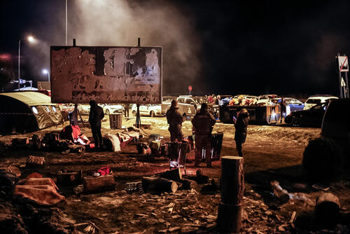 2022_03_01 Poland, Hrebenne . Border crossing with Ukraine. Refugees who escaped from Ukraine in makeshift humanitarian point.