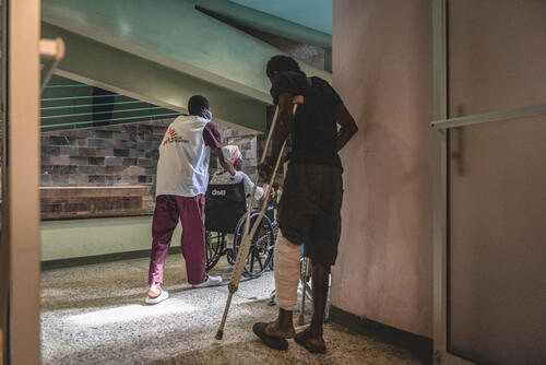 Port-au-Prince, Haiti, Monday, June 21, 2022.
   After being treated and stabilized by the MSF team in Turgeau, these patients, victims of a road accident, were discharged from the hospital and returned home.
  MSF/Johnson Sabin