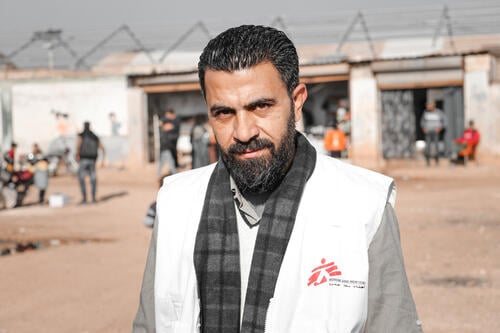 Marwan Al Samao, MSF logistic supervisor in Idlib, visiting the camps for internally displaced people in Idlib, to assess the situation as these camps are receiving new arrivals, who were affected by the recent earthquakes, and are coming to find shelter in these camps.