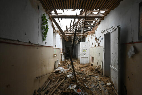 Medical and health aid centre in Davydiv Brid village, Kherson Oblast. 31 January 2023.