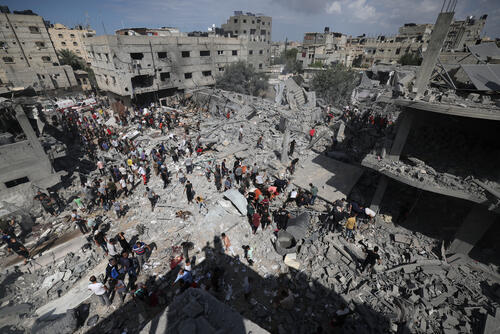 Devastation caused by airstrikes in Gaza.