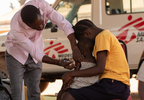 Individuals receive their doses of the yellow fever vaccine at vaccination posts strategically set up  in markets and throughout the community in Yambio, fortifying defenses against the ongoing outbreak in Western Equatoria State.