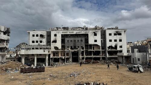 The severely destroyed Al shifa hospital in Gaza city.