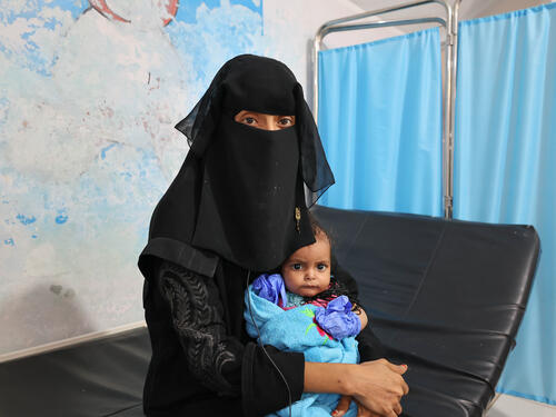 Ayana Ali is a three-month-old girl recovering from malnutrition after being admitted to MSF ITFC and receiving high-quality health care. Wednesday, March 4, 2025.