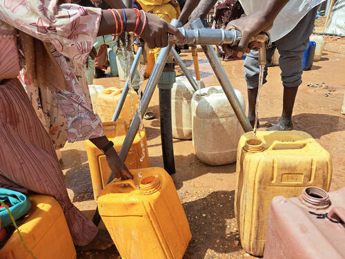 In Adré transit camp, MSF-built water systems produced 654 m³ of water per day in May alone. Since March 2025, one of the 10 boreholes - borehole #11 - has been extracting water using a solar-powered pump, which then distributes water to five additional distribution points.