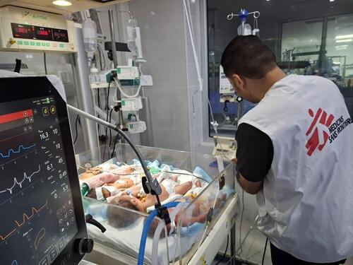 Multiple babies share one incubator in the neonatal intensive care unit of Al Helou hospital north Gaza because of a lack of incubators. Having babies sharing one incubator highly increases the chances of infection. The immune system of newborns, especially premature ones, is not yet developed.