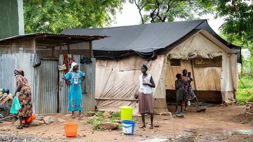 A group of caretakers at the MSF water point in the MSF  outpatient department in Kule camp 
 
The camp, while it offers safety and basic services, life in Kule is becoming increasingly difficult as humanitarian aid continues to shrink due to reductions in global funding. MSF began providing medical care in Kule Refugee Camp in 2014. For many families, MSF remains one of the few dependable sources of healthcare. 
Gambella, Ethiopia. July 2025