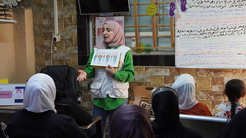 Women gather at Al-Ubor clinic for a health education session led by MSF staff, focusing on pregnancy care and maternal health — empowering women with knowledge to make informed choices.