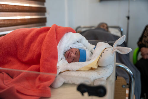 Maria, the newborn, is lying next to her mother in the postnatal care ward at the Nawa National Hospital. 

 

Since July 2025, MSF is supporting the maternity department at the Nawa National Hospital, providing maternal and inborn neonate care, health promotion, and mental health support.