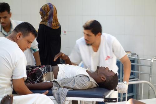 Male ward in Aden hospital.