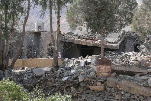 Overview of what is left of Haydan hospital after october 26th airstrike.