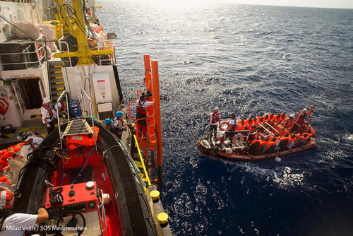 More than 500 people are now safely onboard Aquarius, a search and rescue vessel run by Médecins Sans Frontières (MSF) and SOS MEDITERRANEE, but an unknown number of people are missing presumed drowned after a gruelling day of rescues in the Mediterranean. Teams rendered assistance to three rubber boats in distress that were overloaded with men, women and children, 1 November 2017.