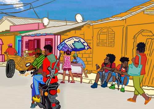 View of a street in Cité Soleil, a neighborhood controlled by armed groups.