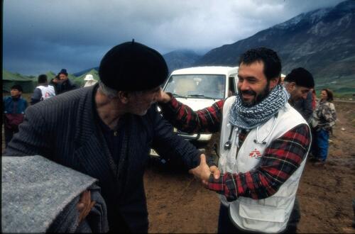 Refugees from Kosovo in Albania, April-June 1999.
Scenes in a refugeecamp, Kukes.